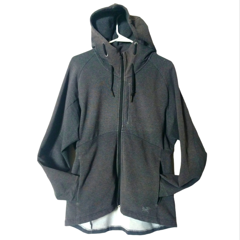 Arc'teryx Charcoal Heather Full Zip Trim Fit Stretch Hoodie L